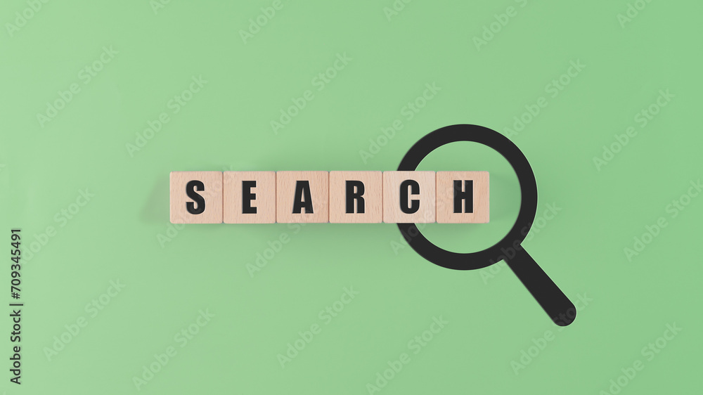 Search for information from the internet, Knowledge sources available from around the world ,Wooden blocks lined up togethe on a green background, Copy space. Search for information from the internet, Knowledge sources available from around the world ,Wooden blocks lined up togethe on a green background, Copy space.