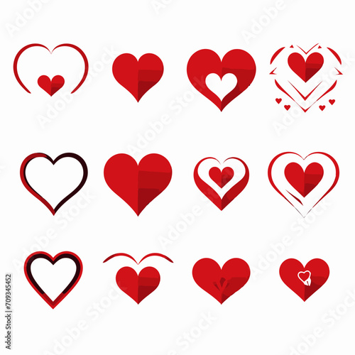 free vector heart collection set