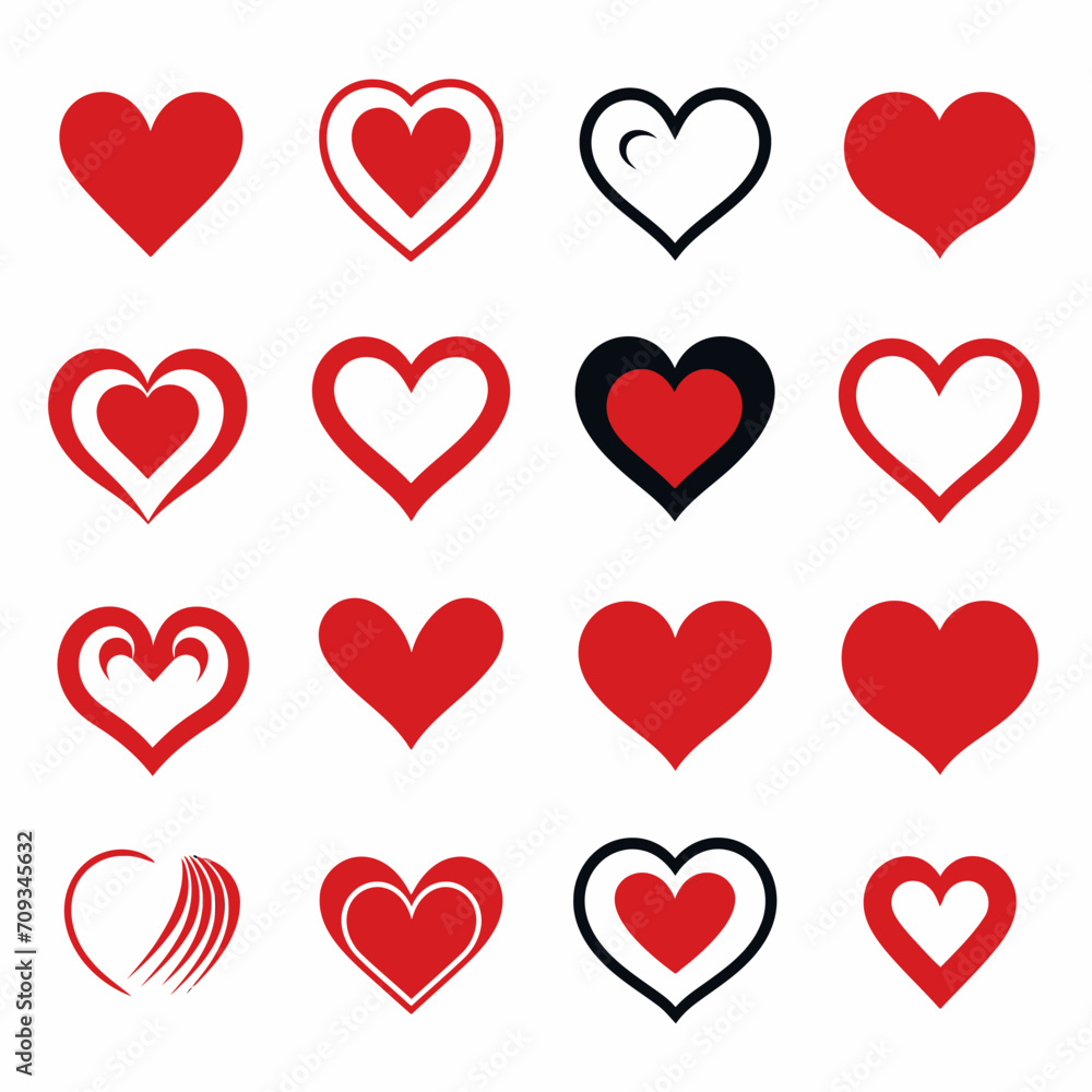 free vector heart collection set free vector heart collection set