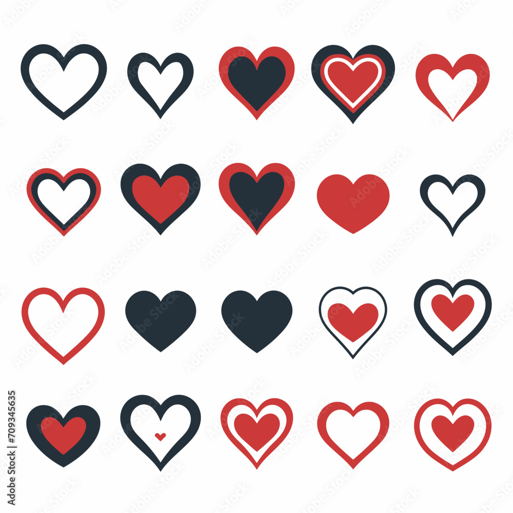 free vector heart collection set free vector heart collection set