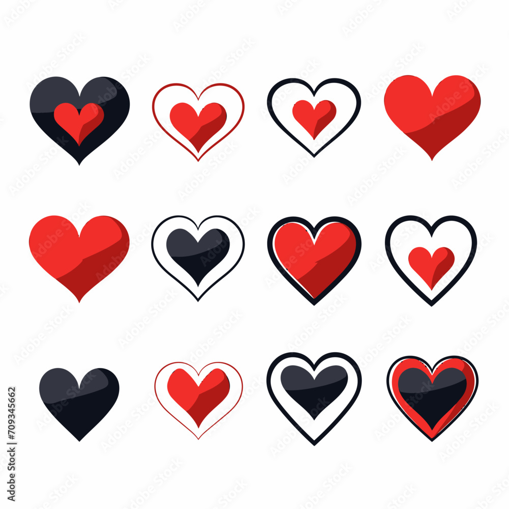 free vector heart collection set free vector heart collection set