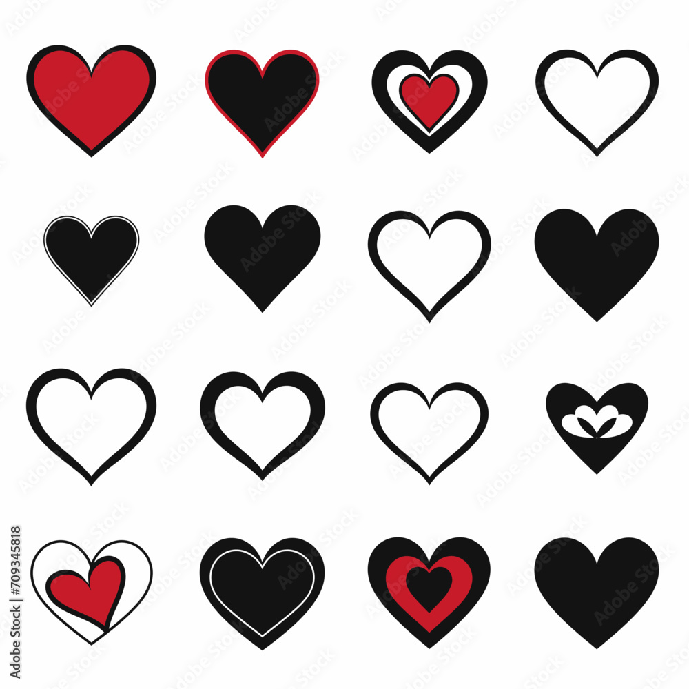 free vector heart collection set free vector heart collection set