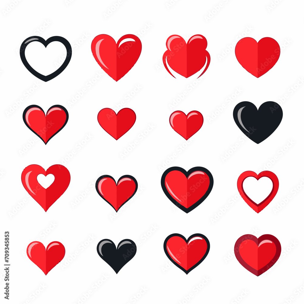 free vector heart collection set free vector heart collection set
