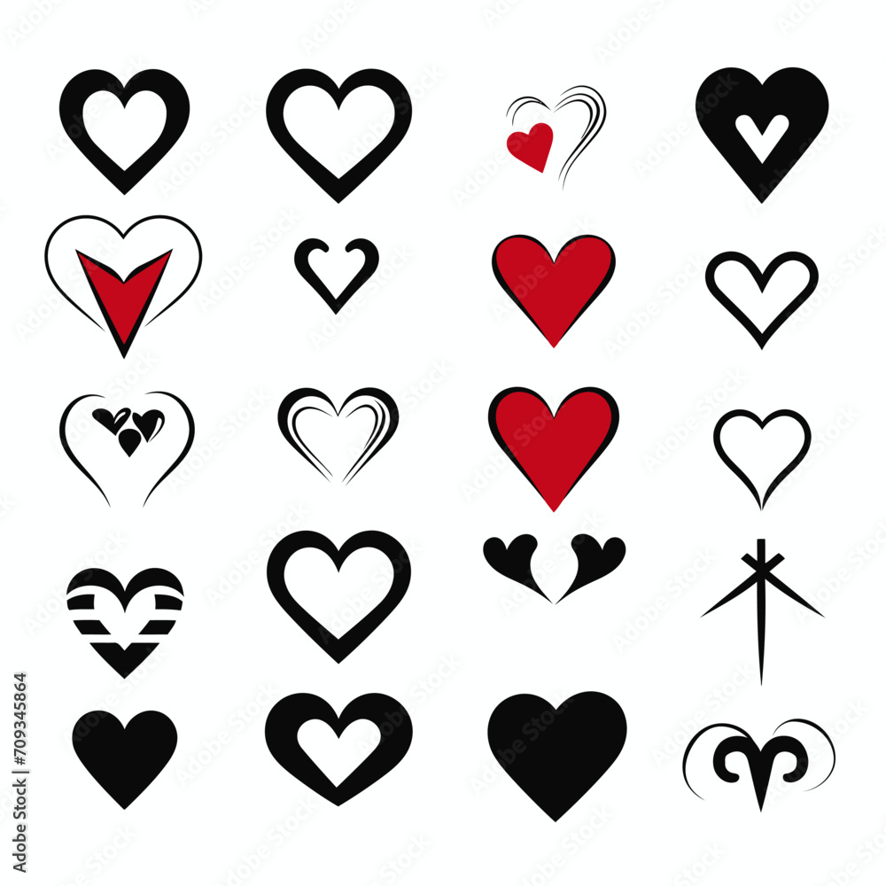 free vector heart collection set