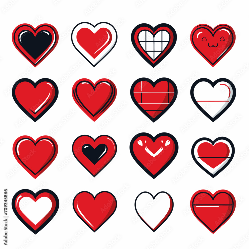 free vector heart collection set free vector heart collection set