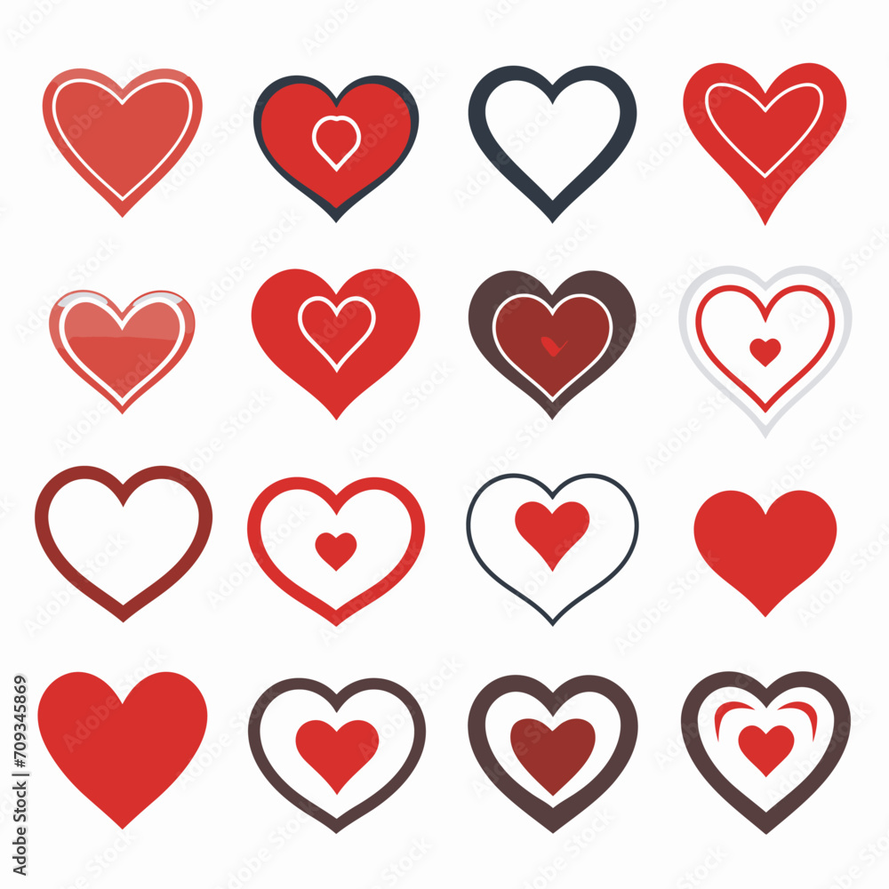 free vector heart collection set free vector heart collection set