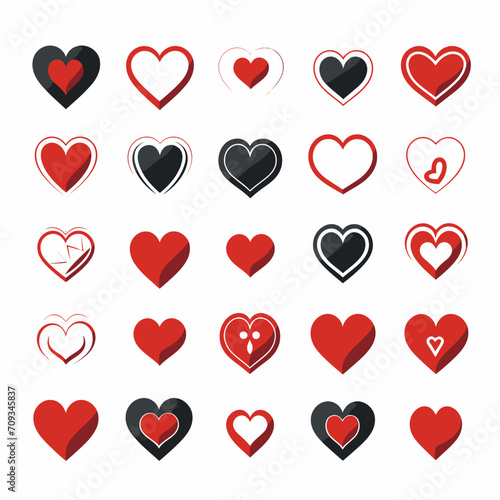 free vector heart collection set