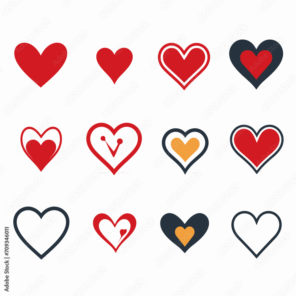 free vector heart collection set free vector heart collection set