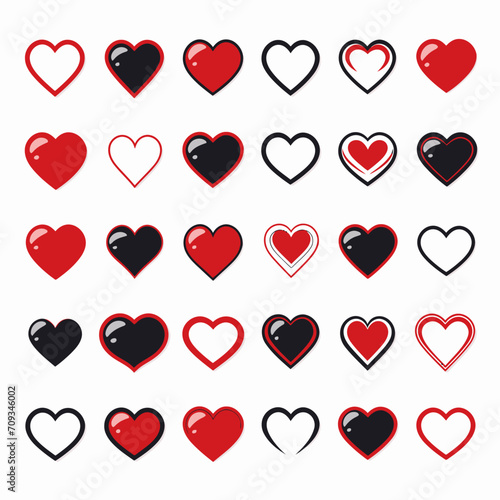 free vector heart collection set