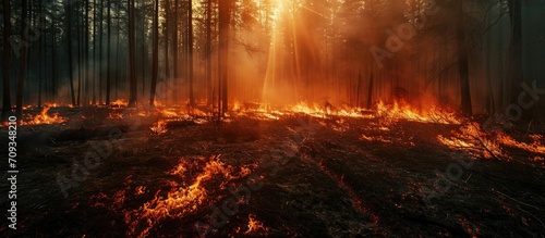 Human-caused fires lead to forest disaster.