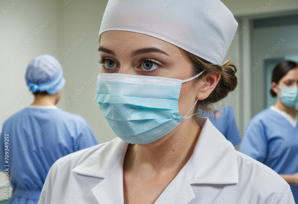 Inconspicuous healthcare worker in the hospital Inconspicuous healthcare worker in the hospital