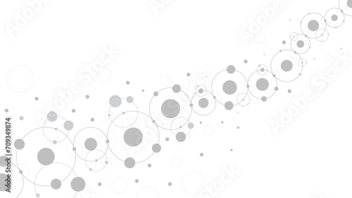 Technology abstract background. Abstract geometric background. Connected circles. Network of circles.