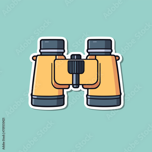 Binoculars sticker cartoon illustration