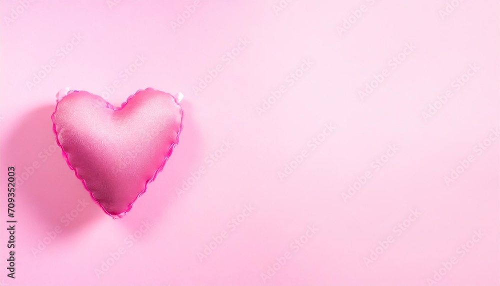 pink heart on a pastel pink background valentine s day banner place for a text