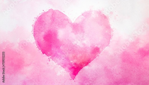 pink heart watercolor with background
