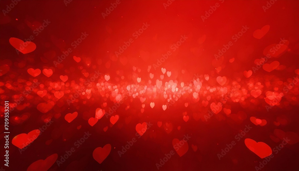 red valentines day background with hearts bokeh love concept wallpaper