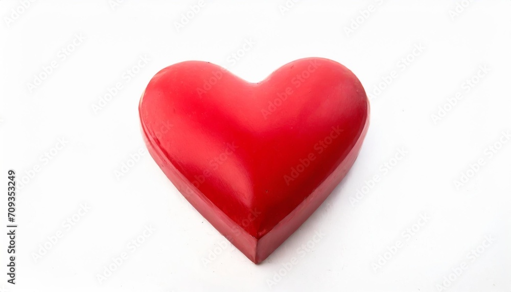 red valentine heart on white background