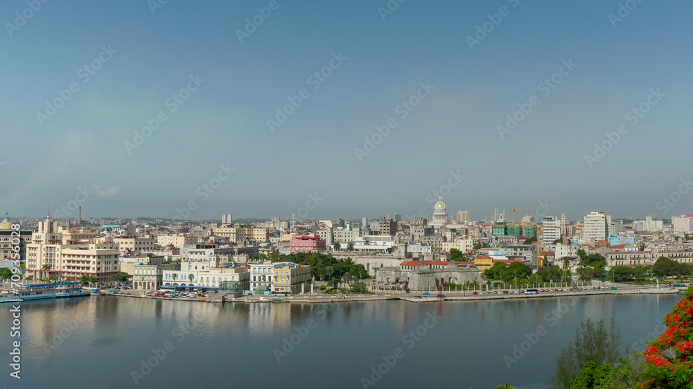 a view of old havana city and the harbor from the christ of havana statue in havana, cuba