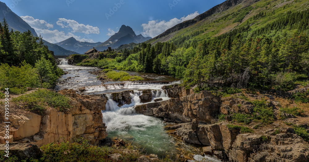 Waterfall in Glacier National Park