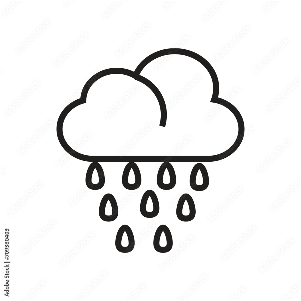 rainy vector icon line template rainy vector icon line template