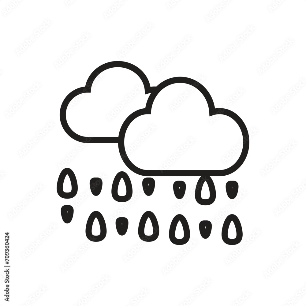rainy vector icon line template rainy vector icon line template