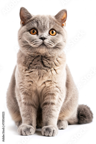 British Shorthair cat isolated on white background 