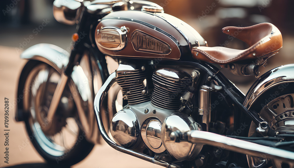 Fototapeta premium vintage motorcycle engine