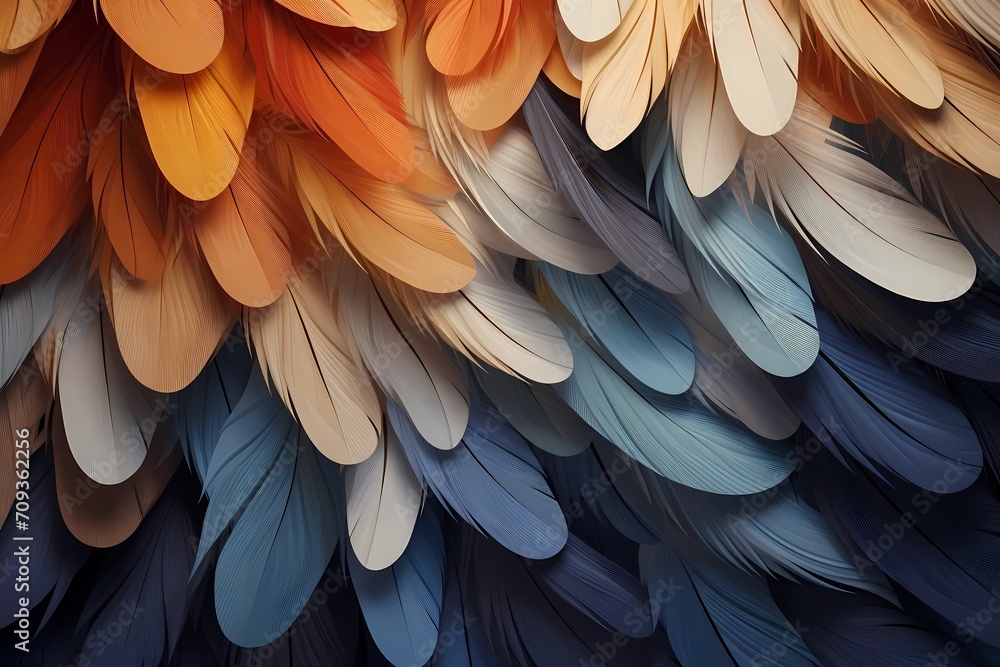Fototapeta premium bird feathers background pattern, banner, wings background picture, seamless background