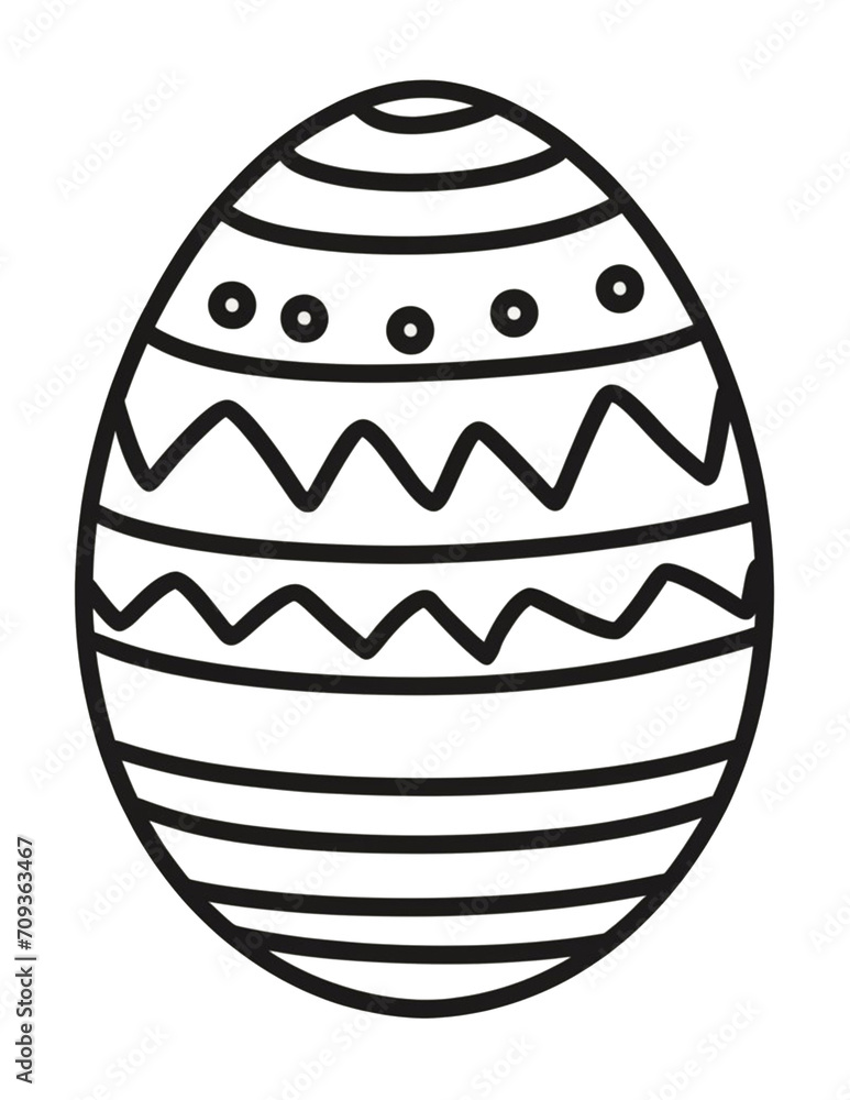graphics coloring book for children, lbig Easter egg