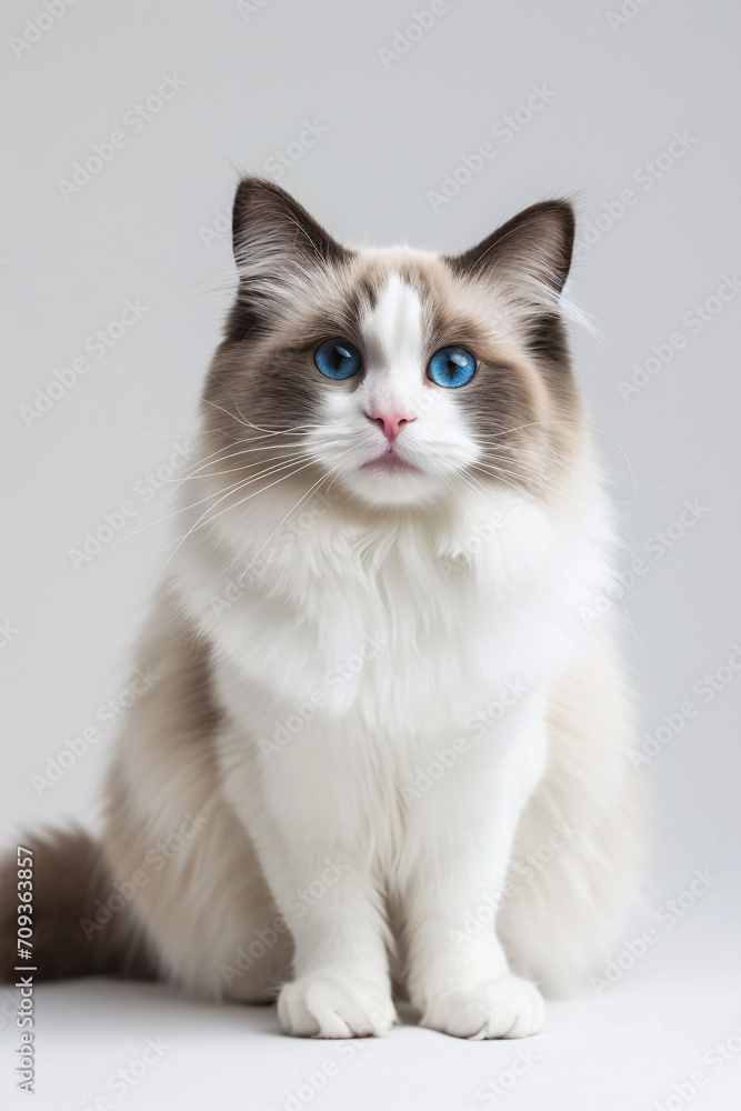 Ragdoll cat isolated on white background Ragdoll cat isolated on white background