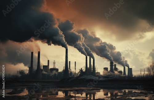 Environmental pollution  hazardous and harmful waste  toxic fumes  soil and air pollution  global problem  crisis