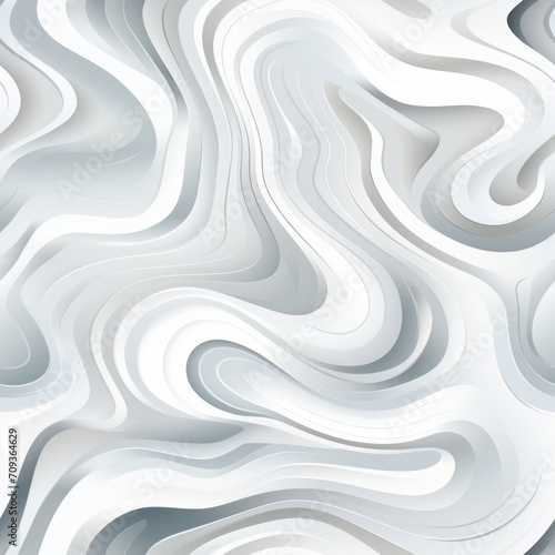Abstract seamless pattern with wavy modern geometric overlap layers on white wall texture background