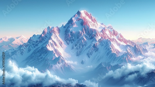 Snowy Mountain Peaks Background © Nica