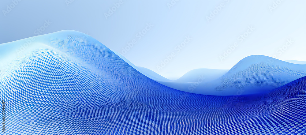 Beautiful abstract wave technology digital network background with blue ...