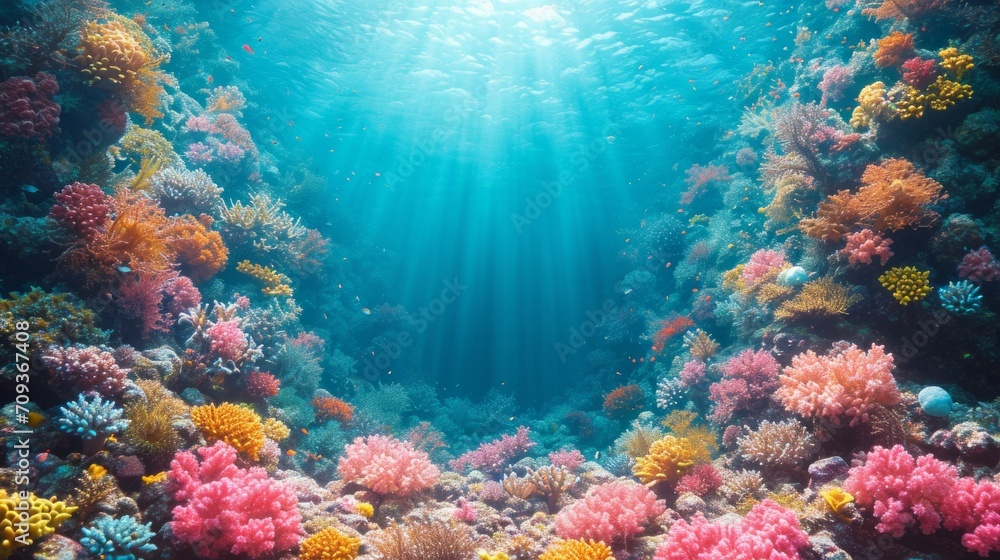 Naklejka premium Underwater Coral Reef Background