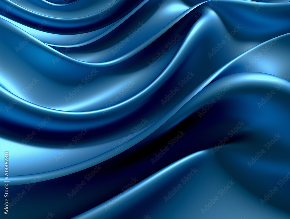 Fototapeta premium Blue Abstract Fabric Drip Swoosh Curve Background