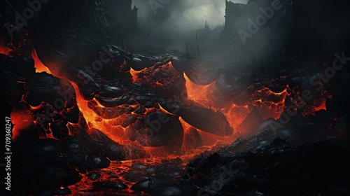 Captivating lava wallpaper: fiery beauty and volcanic landscapes in breathtaking visuals. Earth's core, hot lava flow, volcanic activity, nature's fiery display.