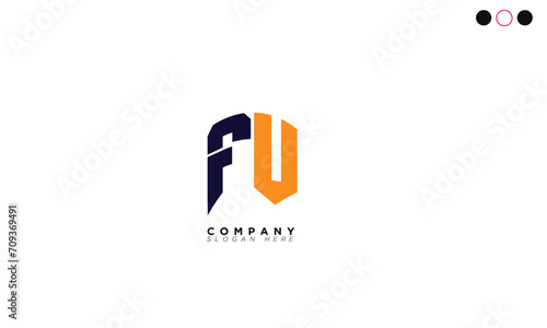 FU Alphabet letters Initials Monogram logo UF, F and U