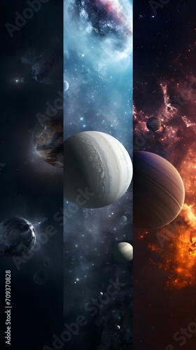 space exploration. Use cosmic elements like planets, galaxies, and stars to create a mesmerizing and awe-inspiring composition.
