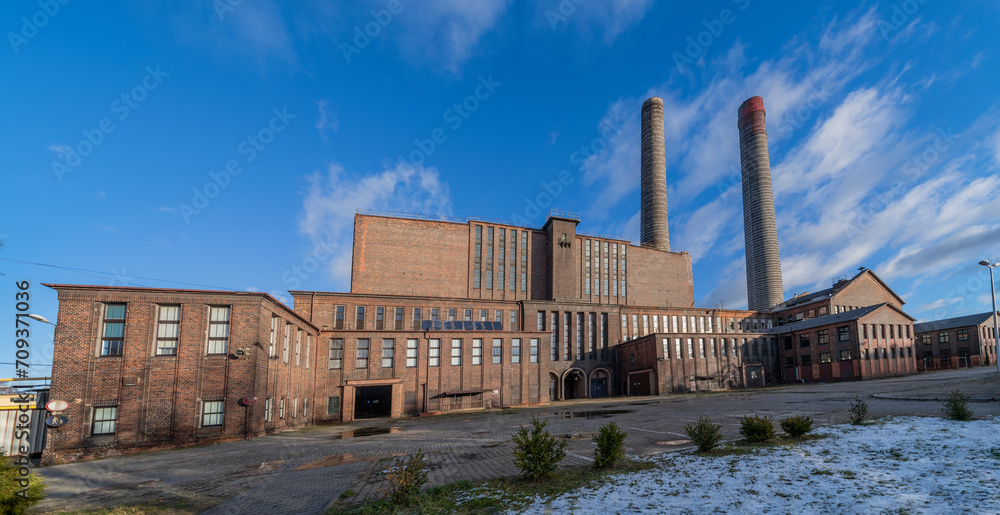 Old Abandoned Historic Industrial Power Plant in Silesia, Poland, Europe Old Abandoned Historic Industrial Power Plant in Silesia, Poland, Europe
