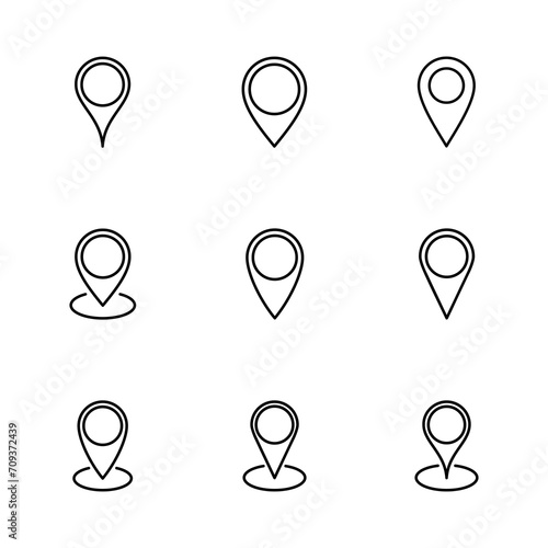 Pin icon set. Location icon vector. destination icon. map pin Free Download Pin icon set. Location icon vector. destination icon. map pin - GFXLoad
