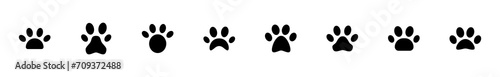 Paw icon set. paw print icon vector. dog or cat paw