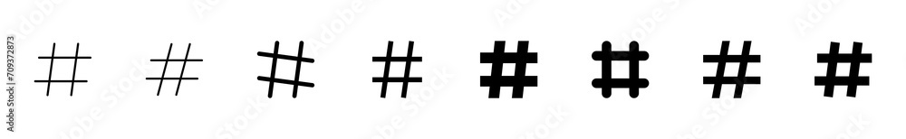 Obraz premium Hashtag icon set. hashtag symbol