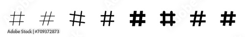 Hashtag icon set. hashtag symbol
