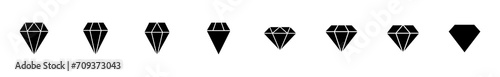 Diamond icon set. diamond gems vector icon.