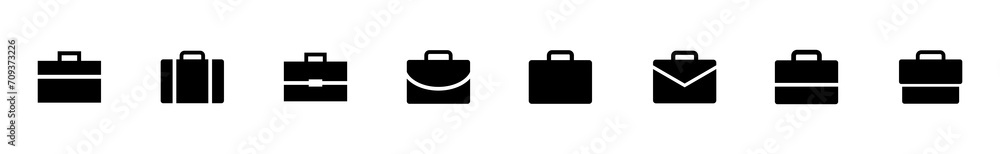 Fototapeta premium Briefcase icon set. suitcase icon. luggage symbol.