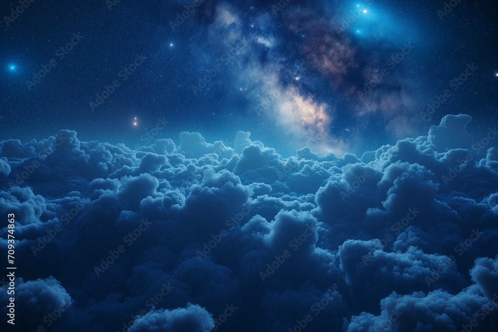 Obraz premium Clouds and starry sky