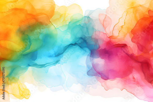 abstract colourful watercolour background with watercolor splashes isolated on white background