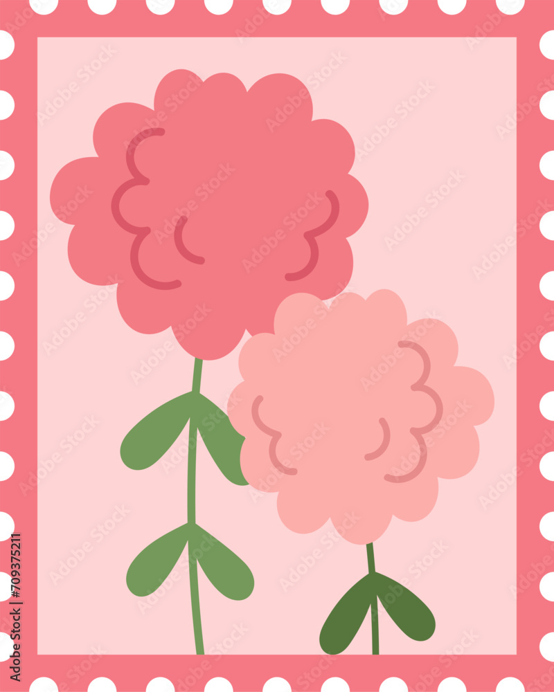 Postage Stamp With Flowers