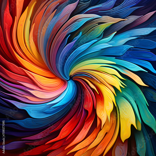 abstract flowing rainbow spiral background